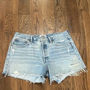 Agolde Blue Distressed Jean Shorts